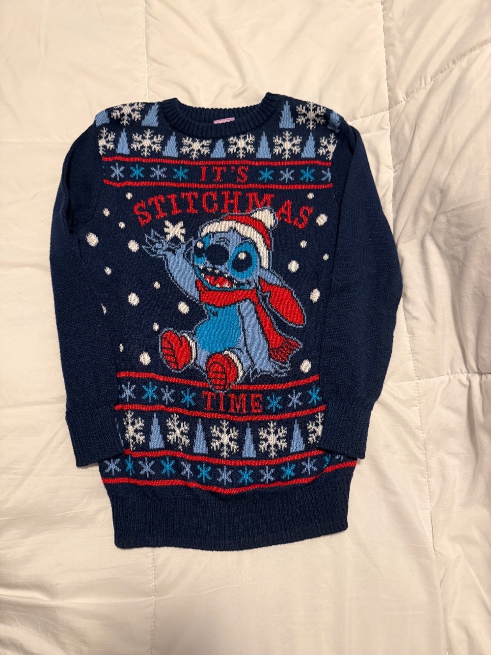 Kids Disney Stitch Christmas sweater Size 8
